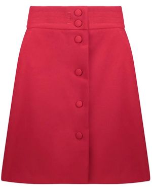 RED Valentino Minifalda Acampanada Con Botones - Rojo