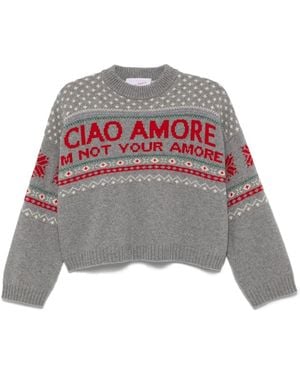 Giada Benincasa Pull En Maille Intarsia - Gris