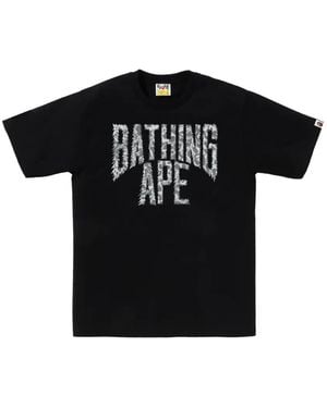 A Bathing Ape Logo-Print Cotton T-Shirt - Black