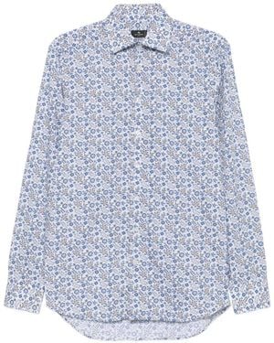 Etro Floral-Print Long-Sleeve Shirt - Blue