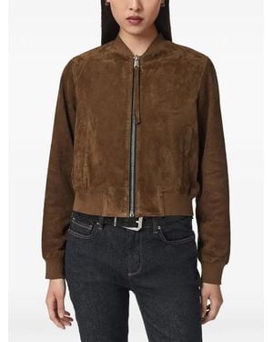 AllSaints Orten Bomberjacke Aus Wildleder - Braun