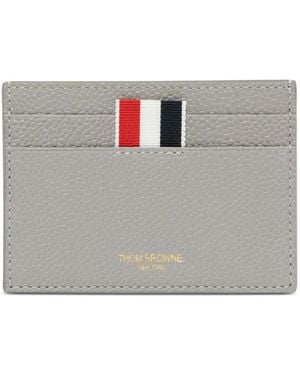 Thom Browne Tarjetero con etiqueta en grosgrain - Gris