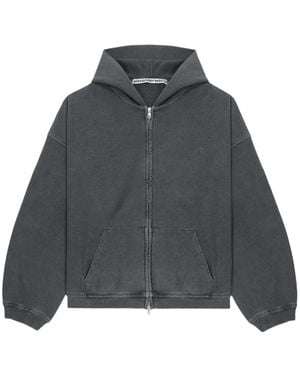 Alexander Wang Crystal Hotfix Oversized-Kapuzenjacke - Grau