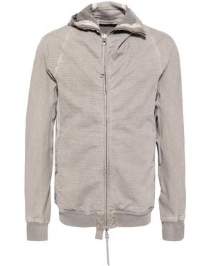 Boris Bidjan Saberi Giacca Asimmetrica Con Cappuccio - Grigio