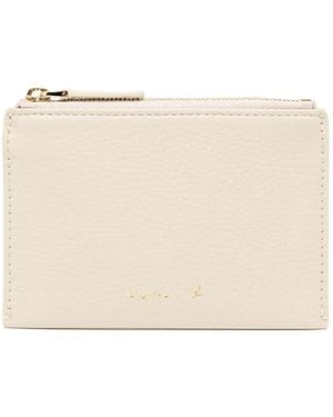 agnès b. Logo-Plaque Leather Wallet - Natural