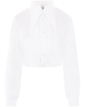 Noir Kei Ninomiya Oversize Collar Elastic Shirt - White