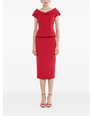 Nissa Jupe Crayon À Taille Haute - Red