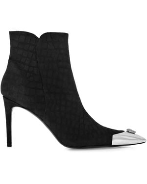 Philipp Plein クロコエンボス アンクルブーツ - ブラック