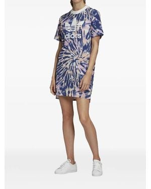 adidas Tie-Dye T-Shirt Mini Dress - Blue