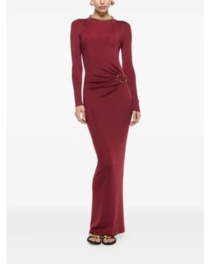 Roland Mouret Long-sleeve Gathered Maxi Dress - レッド