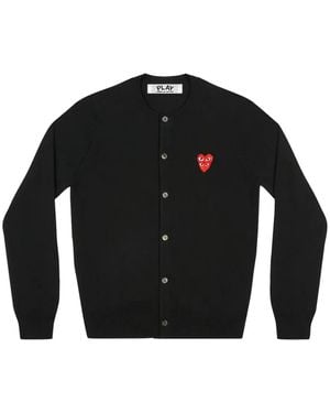 COMME DES GARÇONS PLAY Heart-Embellished Cardigan - Black