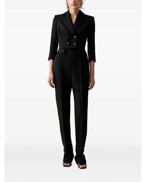 Elisabetta Franchi Double-Breasted Peplum Jumpsuit - Black