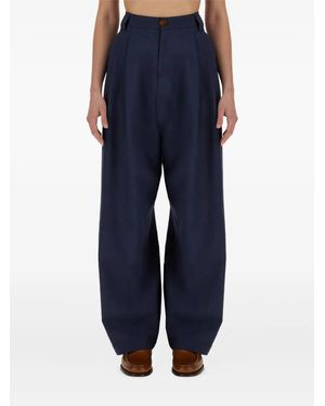 Alysi Pleated Trousers - Blue