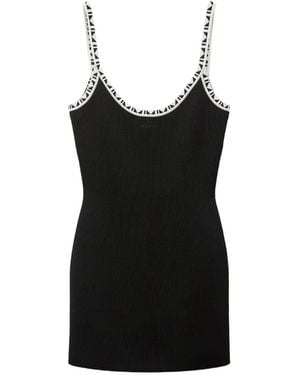 Versace Stretch Viscose Jacquard Mini Dress - Black