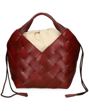 Dragon Diffusion Botteghe Woven Leather Bucket Bag - Red