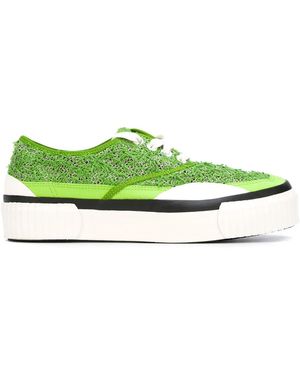 Julien David Cotton Platform Sneakers - Green