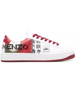 KENZO Kourt Logo-Print Sneakers - Red