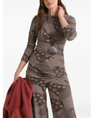 Maliparmi Camiseta Mosaic Kimono - Gris