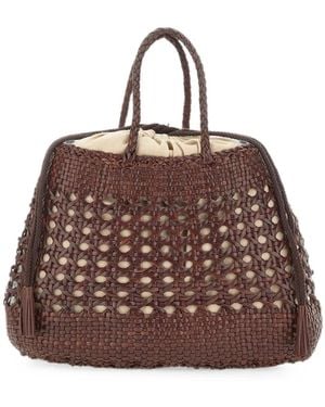 Dragon Diffusion Santa Cano Woven Leather Tote Bag - Brown