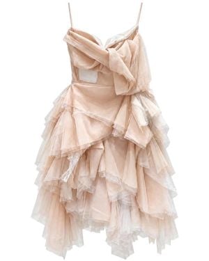 Maticevski Ruffled Tulle Mini Dress - Pink