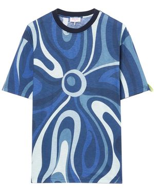 Emilio Pucci Marmo-Print T-Shirt - Blue