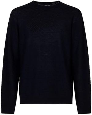 Giorgio Armani Jersey De Punto A Rombos - Azul