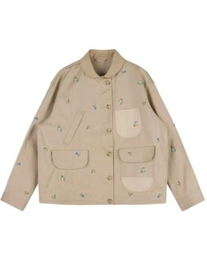 JNBY Floral-Embroidered Long-Sleeve Jacket - Natural