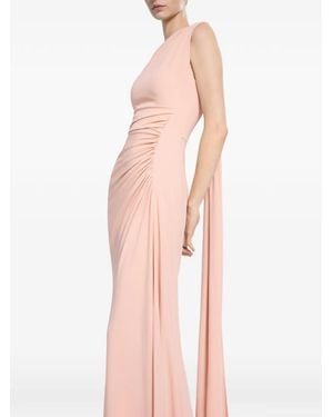 Elie Saab One-Shoulder Draped Maxi Dress - Pink