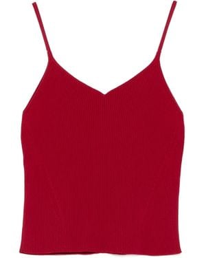 CFCL Top con cuello en V - Rojo