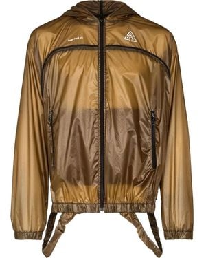 Undercover Logo-Print Hooded Performance Jacket - Brown
