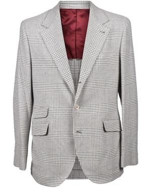Brunello Cucinelli Completo Due Pezzi A Quadri - Grigio