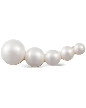 Sophie Bille Brahe 14Kt Gerecycled Geelgouden Petit Croissant Japonais Oorbel Met Zoetwaterparel - Wit