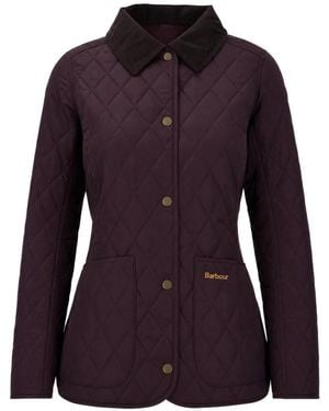 Barbour Annandale Quilted Corduroy-Collar Coat - Purple