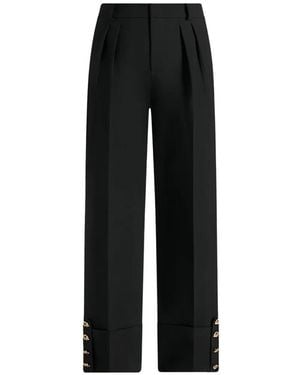 Manière De Voir Darlene Turn-Up Detail Tailored Twin-Pleat Trousers - Black