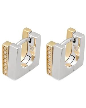Tom Wood Step Duo Hoop Earrings - White