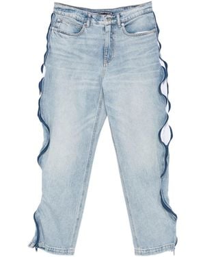 Alexander Wang Zip-Detail Perforated-Panel Jeans - Blue