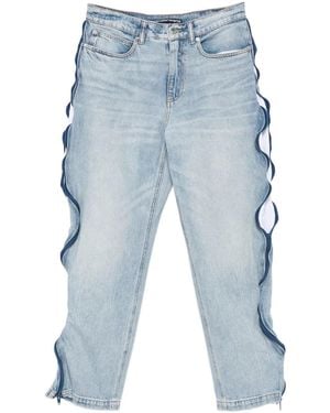 Alexander Wang Zip-Detail Perforated-Panel Jeans - Blue