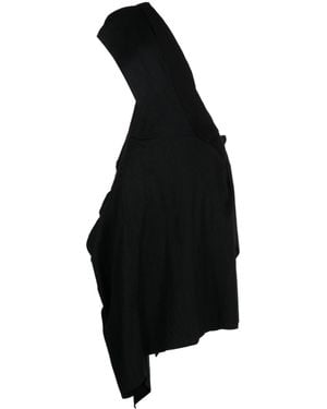 Yohji Yamamoto Asymmetric-Design Cotton Dress - Black