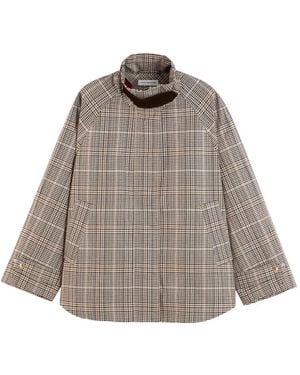Tommy Hilfiger Check-Pattern Storm-Flap Jacket - Brown