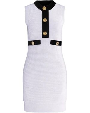 Patou Textured Sleeveless Mini Dress - White