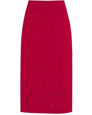 Gloria Coelho Midirock mit Laser-Cuts - Rot