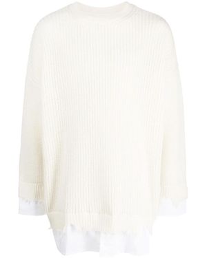 MM6 by Maison Martin Margiela レイヤード クロシェニット セーター - ホワイト