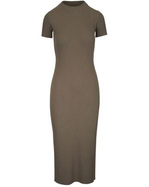 Vince Ribbed Midi Dress - Green