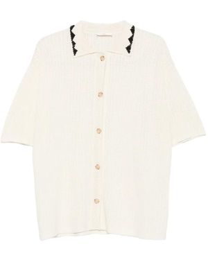 Commas Triangle-Embroidered Shirt - White