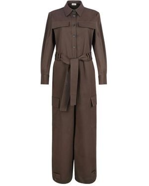 P.A.R.O.S.H. Belted Jumpsuit - Brown
