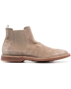 Officine Creative Round-Toe Suede Boots - Brown