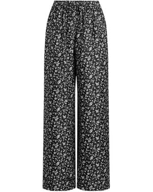 Dolce & Gabbana Floral-Print Silk Twill Trousers - Grey