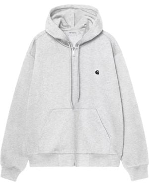 Carhartt Mack Logo-Embroidered Zip-Up Hoodie - White
