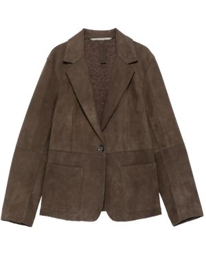 The Jackie Leathers Blazer Lucilla En Cuir À Simple Boutonnage - Brown