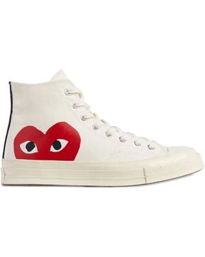 COMME DES GARÇONS PLAY Big Heart High-Top Trainers - White